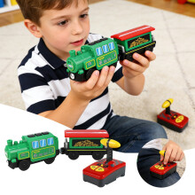 Battery Operated Locomotive Train Set,Powerful Engine Train Vehicles Train Electric Remote Control Cars Train Toy Gift For Kids Toddler