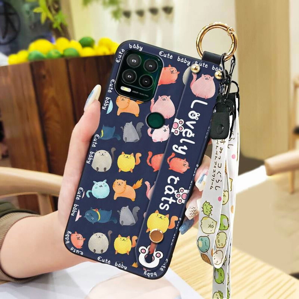 Moto G Stylus 5G Phone Case Â Shockproof Silicone Cover With Wristband, Kickstand, Ring Holder & Cartoon Design 9558830218078