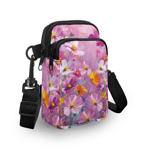 Verstellbare Umhängetasche mit Blumenmuster aus Polyester 2