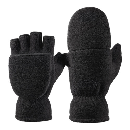 Winter Fingerless Gloves Convertible Thermal Windproof for 2