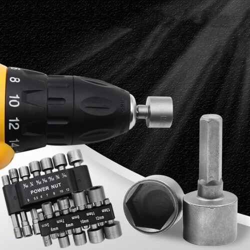 9/14Pcs Socket Nut Driver Set Hexagonal Drill Bit Set Impacts Driver Socket Adapter for Hand Drill Electric Screwdriver 1