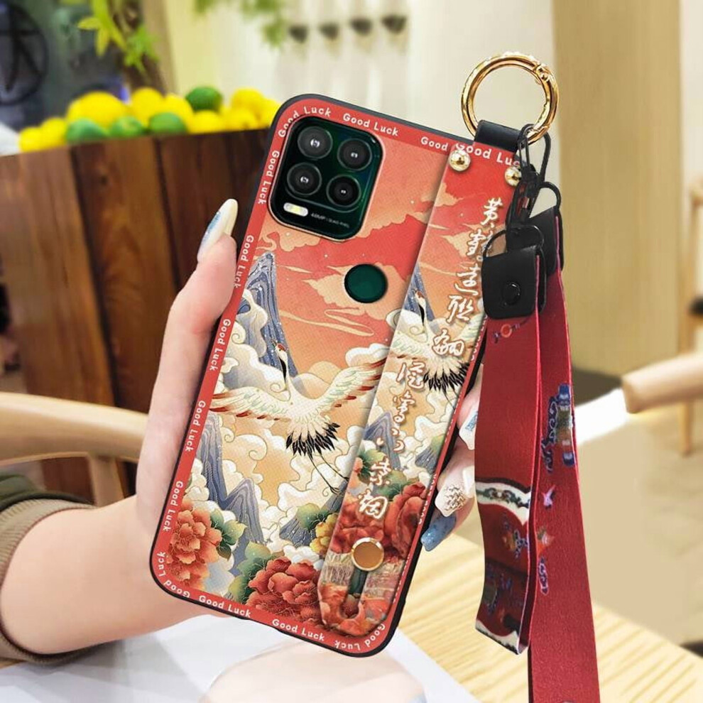 Moto G Stylus 5G Phone Case With Mom Ring, Wrist Strap & Lanyard Â Shockproof, Anti-Dust Silicone Cover, Chinese Style 9341593651219