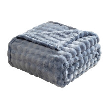 Soft Shaggy Faux Fur Weighted Blanket for Adults, Gray Blue, 40x30in (Twin/Full), Compatible with Sleep Therapy