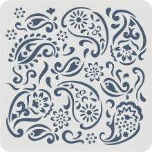 Stencil Paisley Mandala in plastica, 30x30 cm