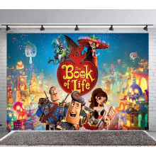 BOOK OF LIFE Backdrop Banner Party Supplies Poster Movie Theme Background for Photography Birthday Decorations