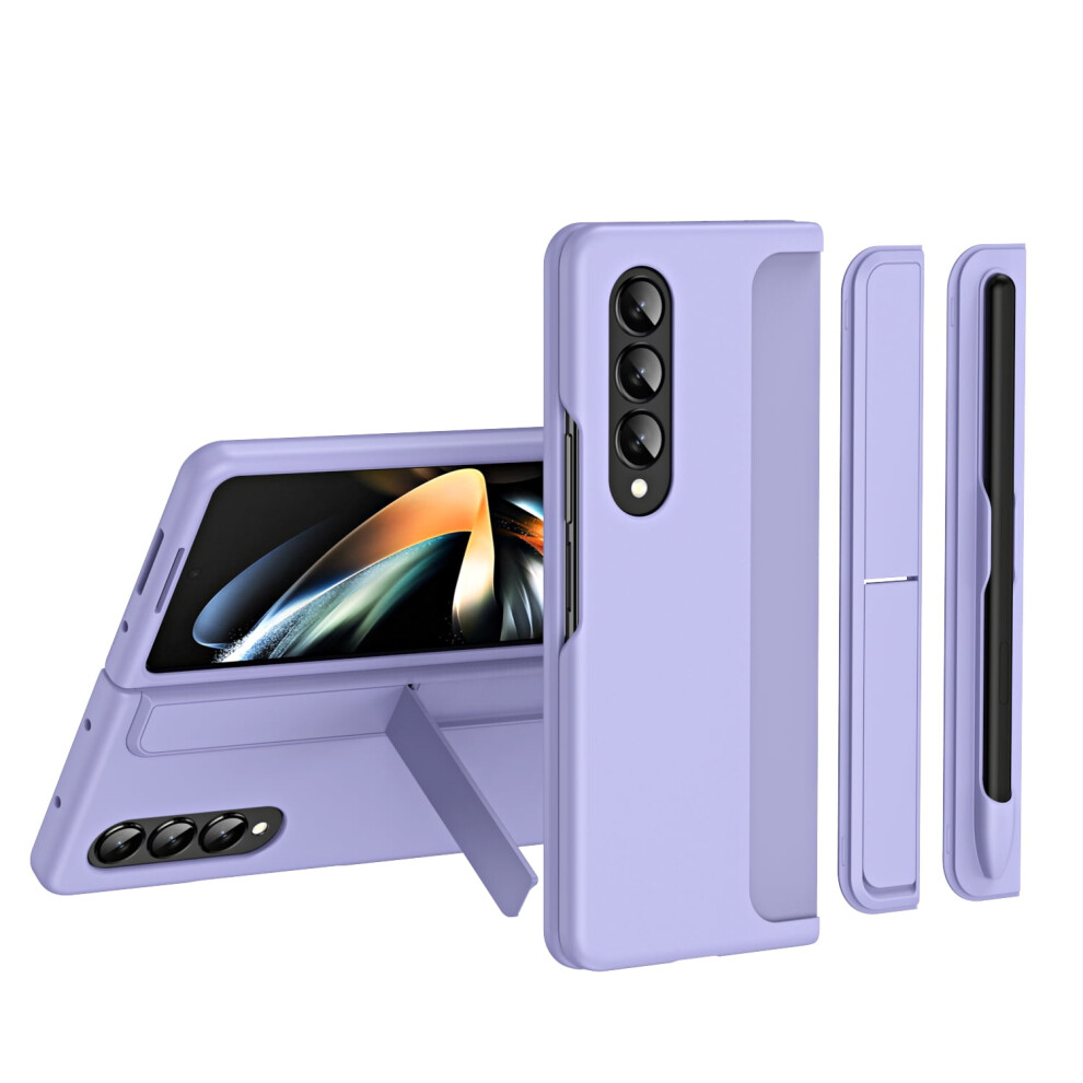 Compatible With Samsung Galaxy Z Fold 4 Case With Stylus Pen, Hinge Protection & Removable S Pen Holder Kickstand Â Lavender Purple 9097180845669