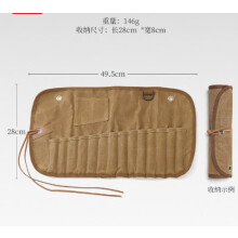 Portable Canvas Tool Roll Bag for Camping Outdoor Cutlery Storage Bag Roll Up Organizer for Tableware Travel Silverware Set Camping Utensil Bag