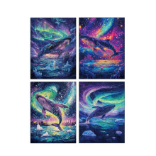 Glow-in-Dark Scratch Drawing Set Luminous Animal Series Paint Sheets with Scratch Tools Imaginative Night Light Drawing Kit for All Ages Type 1