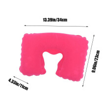 Inflatable U-Shaped Travel Neck Pillow – Lightweight, Flocked Cervical Support, Soft Velour Cover, Portable for Airplane, Car, Camping, Office