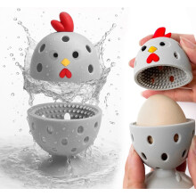 Chicken-Shaped Silicone Egg Washer, 2 Pack