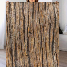 50x60 in Cozy Flannel Throw Blanket – Soft, Warm, Lightweight, Brown Tree Bark Pattern, Anti-Pilling Polyester Fleece