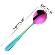 Spoon 304 Stainless Steel Flat Handle Round Thickened Dinner Spoon And Soup Spoon For Home Use Spoon
