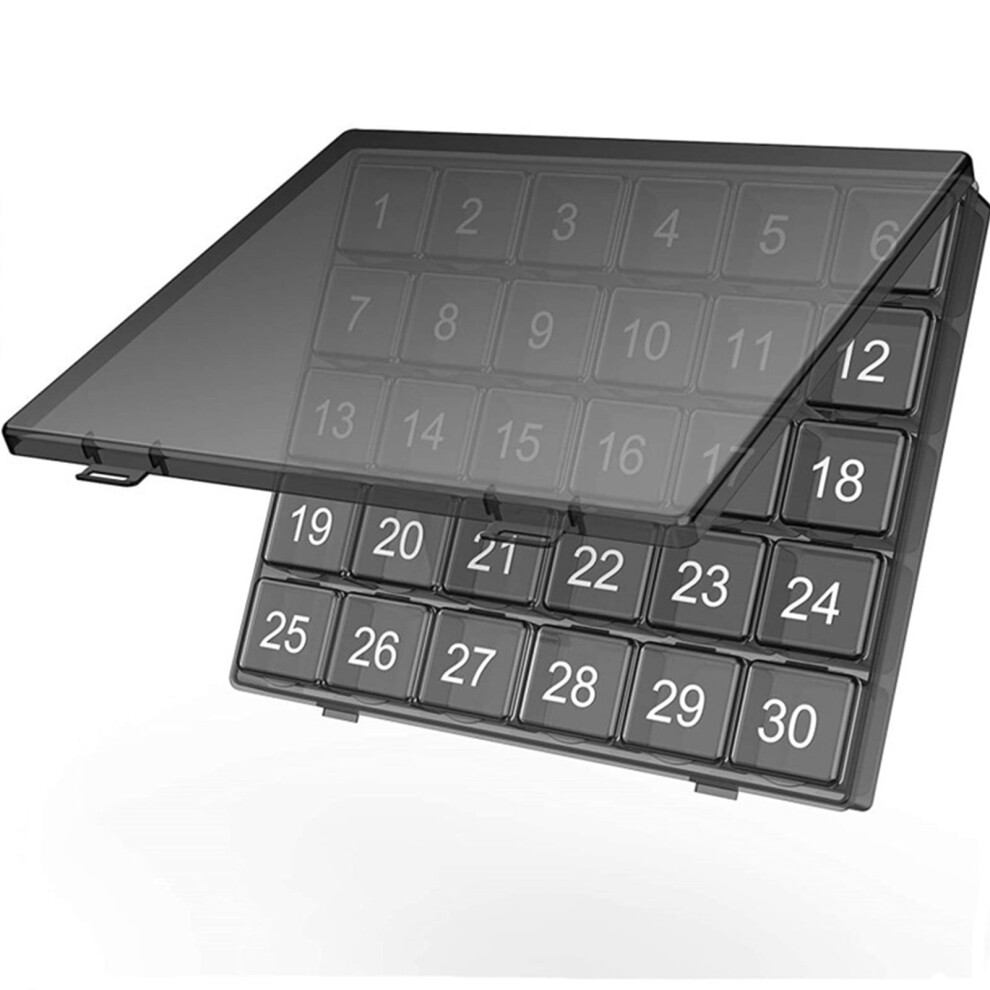 30-Compartment Pill Organizer with Sealing â Monthly Medication Management, Portable & Travel-Friendly, Removable Containers, Compatible with Daily