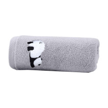 Simulated Embroidered Pandas Towel Absorbent Home Thick Cottons Soft Face Towel Face Towel,75x34cm(Gray)