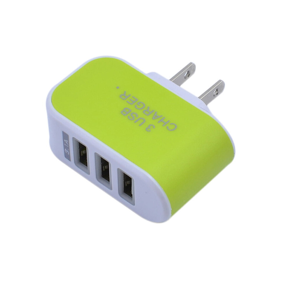 Travel 3.1A Fast Charge 3 Usb Ports Plug-In Wall Charger Adapter Light/Blue 9362892443770
