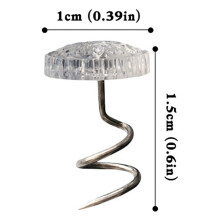 50PC Upholstery Tacks Headliner Pins Clear Heads Twist Pins for Slipcovers and Bedskirts, Bed Skirt Pins, Clear