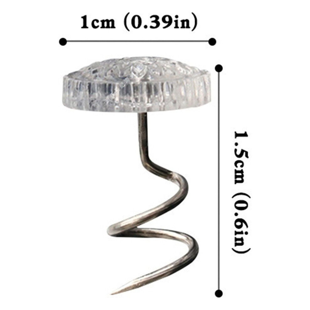 50Pc Upholstery Tacks Headliner Pins Clear Heads Twist Pins For Slipcovers And Bedskirts, Bed Skirt Pins, Clear 9097180842842
