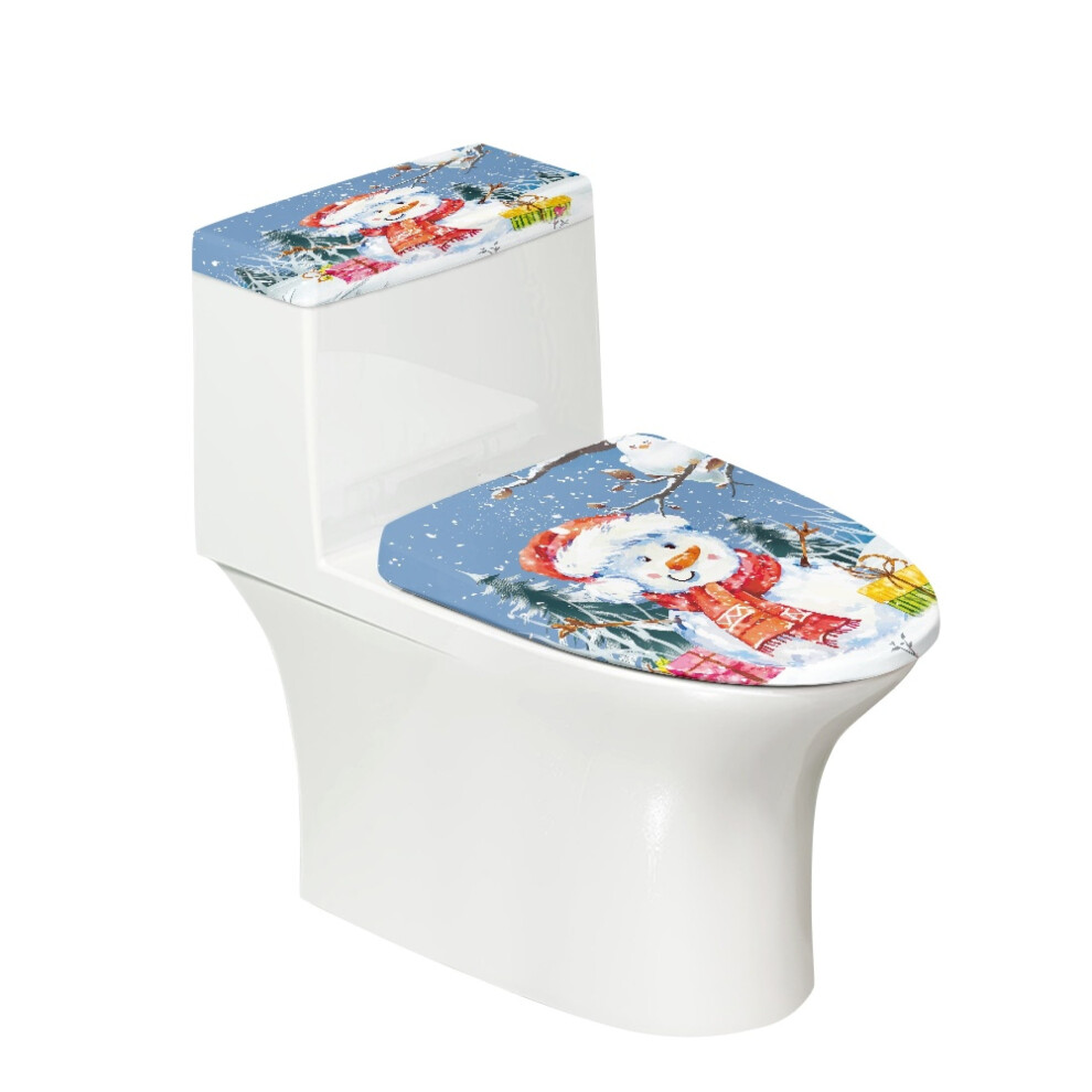 Christmas Snowman Toilet Lid Cover Polyester 17X21 Inches 9043876507861