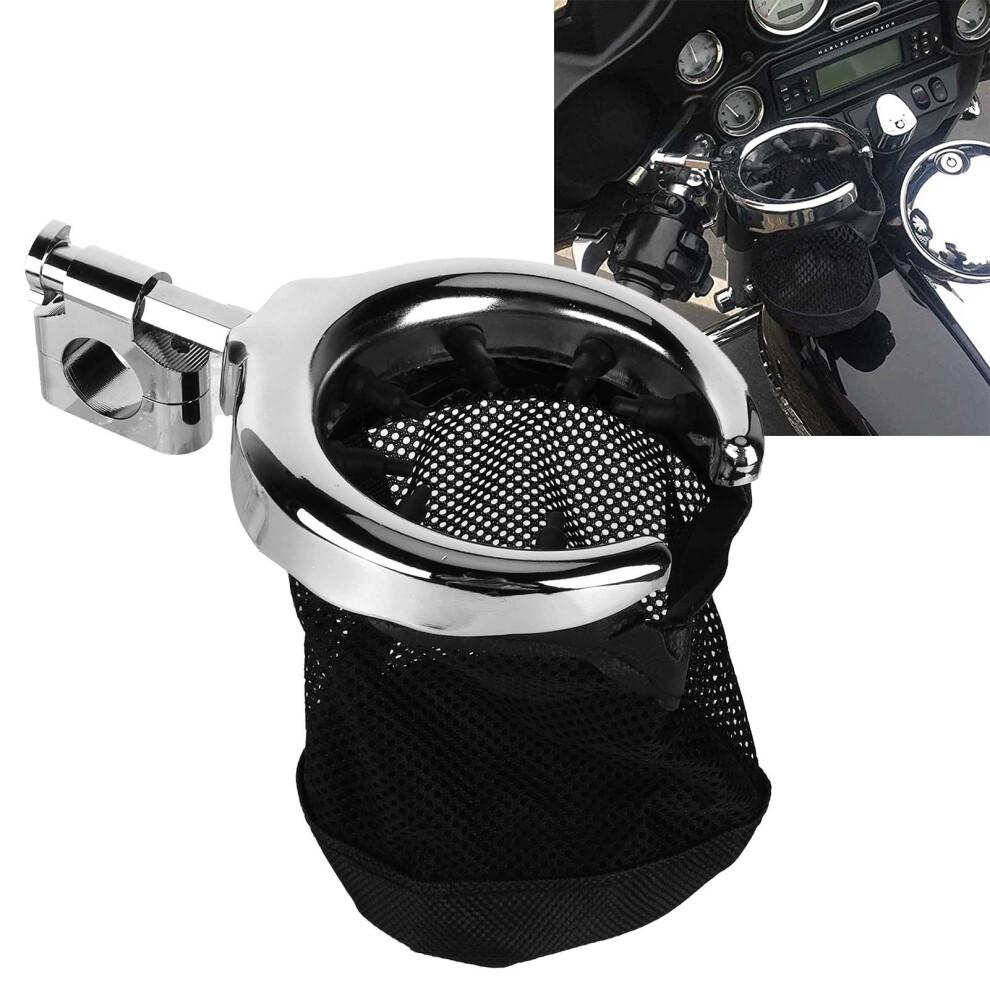 Universal Aluminum Alloy 25Mm Motorcycle Cup Holder, Chrome Finish 8761391576841