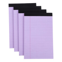 Malý poznámkový blok, 4 ks fialových papierových poznámkových blokov, 7,9 x 5 palcov
