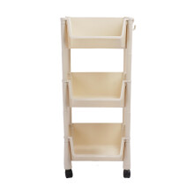 Étagère portable à 3 niveaux en PP avec roulettes – Chariot de rangement peu encombrant, durable et facile à installer pour la maison et le