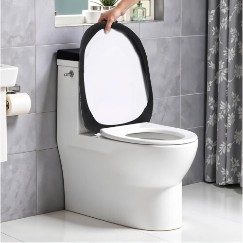 WC-Deckelbezug aus Polyester, rund/oval/länglich, 2er-Pack 1