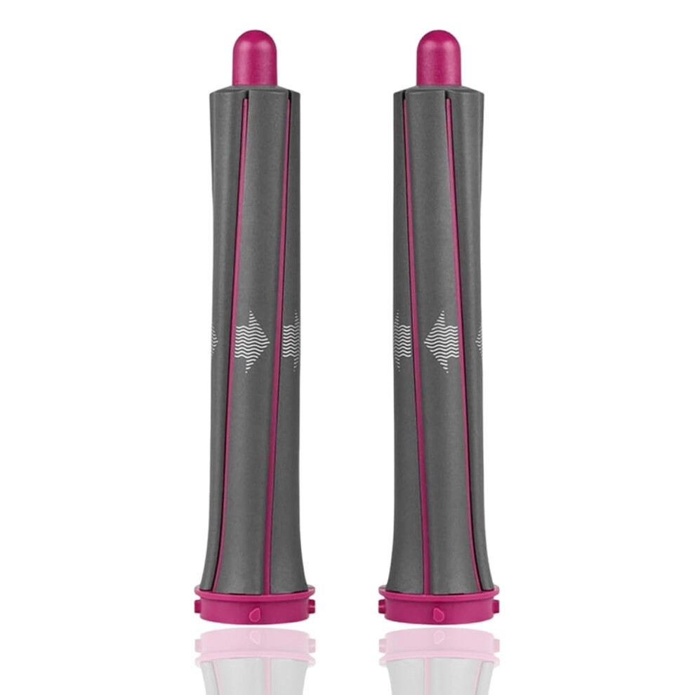 2 Pack 1.2 Inch Long Replacement Barrel Attachments for Airwrap HS01 HS05, Longer Length Hair Curler for Hair Dryer, Rose Red