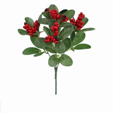 Bouquet artificiel de myrtilles et de baies de neige – Tiges de fleurs en soie artificielle pour vases, table et décoration intérieure,