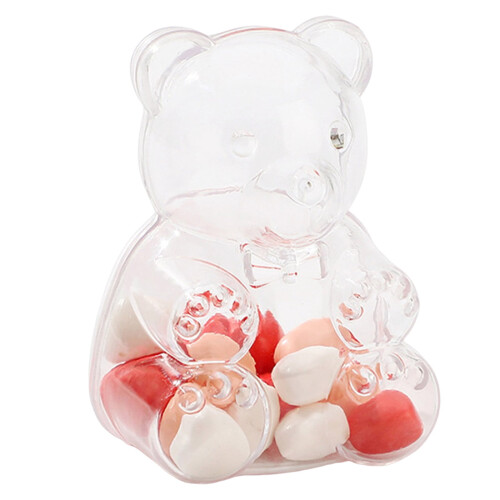 Clear gummy bear container box heart-shaped 6.5 oz
