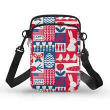 Veľkonočná crossbody kabelka s zajačikom a zapínaním na zips z polyesteru