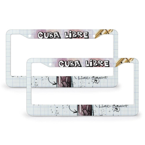 Cuba Libre License Plate Cover Metal 2-Pack