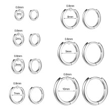 1 Pair 925 Sterling Silver Hoop Earrings 20G Helix Conch Tragus Piercing Jewelry-5 mm