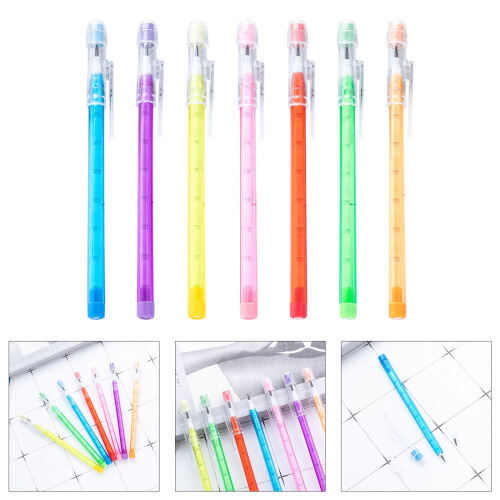 10Pcs Stackable Pencils Set, Translucent Multiple Point Push Fun Pencils with Erasers, Stacking Point Leads Pencil Set 1