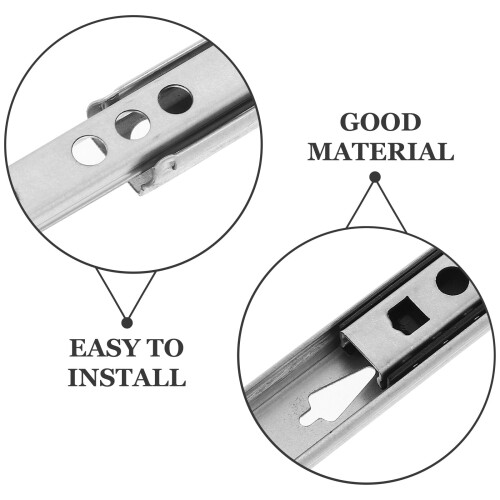 Drawer Slides Cold Rolled Steel Silver 2 pcs 2
