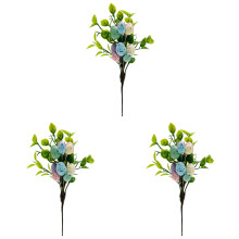 Artificial Easter Flowers and Berries Stems 10 inch 3 Pack