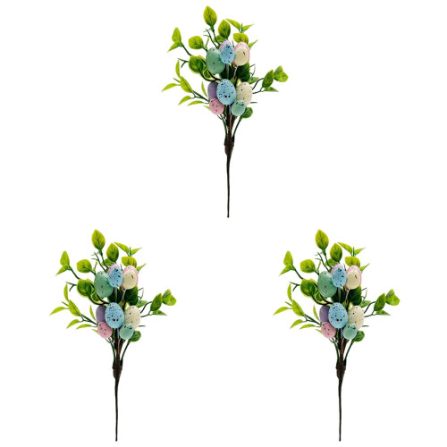 Artificial Easter Flowers and Berries Stems 10 inch 3 Pack