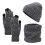 Dames wollen gebreide sjaal, muts en handschoenen set 1