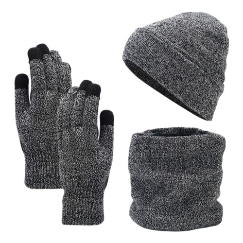 Dames wollen gebreide sjaal, muts en handschoenen set
