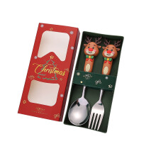 Xmas Stainless Steel Spoon & Fork Set – Cute Doll Hand Holiday Tableware, Christmas Party Cutlery Gift, Compatible with Xmas Decor