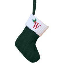 Christmas Letter Socks – Knitted Initial Stockings, Red/Green/White Holiday Decor, Fireplace & Tree Ornament, Personalized DIY Gift (Compatible with
