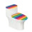 Toilet Cover Set Elastic Rainbow Stripes 2 Pack 1
