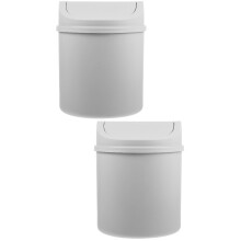 Worgeous 2pcs Trash Bin Small Wastebasket Cute Trash Can Swing Top Bin Waste Paper Basket Desktop Storage Bin