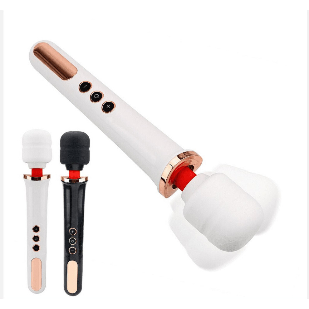 Cordless Wand Massager White 10-Speed USB Rechargeable