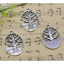 4/10/30/100 pièces Breloques Arbre DIY pour la création de bijoux, 34 x 24 mm - 10 pièces