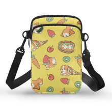 Dámska taška cez rameno s corgi vzorom a žltým vzorom, polyester2