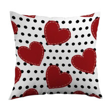 Taie d'oreiller en lin à motif cœur – Accessoire doux et confortable pour la Saint-Valentin ; compatible avec les oreillers standards