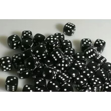 100 de mărgele acrilice cub zaruri 8x8mm cu gaură diagonală, bijuterii amuzante, diverse stiluri - negru cu alb