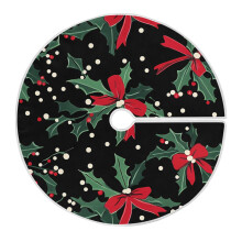 Jupe de sapin de Noël avec branches de sapin et nœuds - Décoration de maison - 90 cm