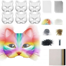 Katzenmasken-Bastelset mit Rohmaske, Filz und Plüschtier