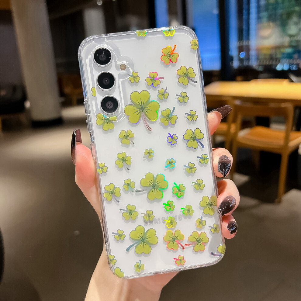 Case For Compatible With Samsung Galaxy S23 Ultra Case Clear With Design Slim Protective Soft Tpu Bumper Embossed Pattern,Shamrock 9097180846963